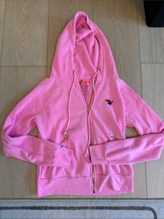 Aviator Nation Jackets & Blazers - Aviator Nation Pink Zip-Up Hoodie Bomber Jacket